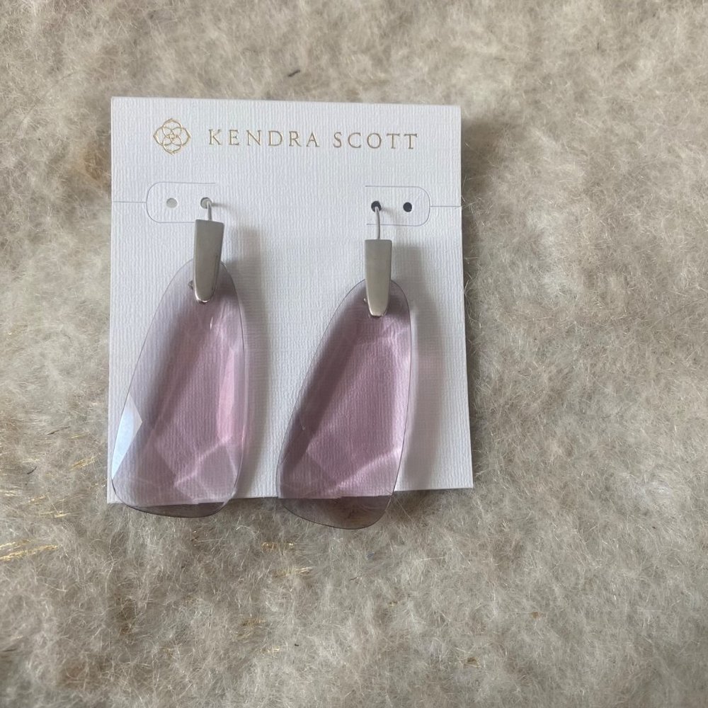 Kendra Scott Maize Dangle Earrings In Violet Glass & Rhodium